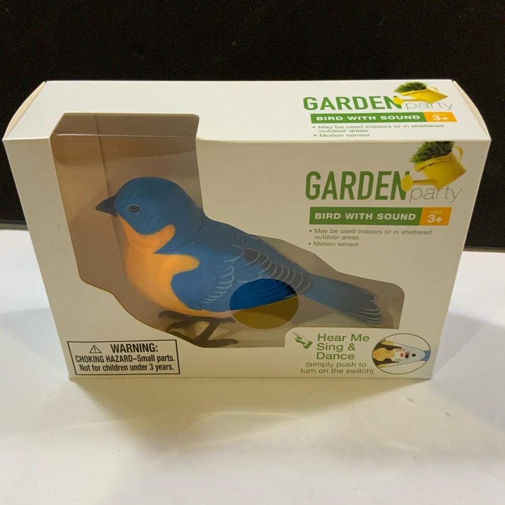 Vintage Garden Party Blue and Orange Bird with Sound #58